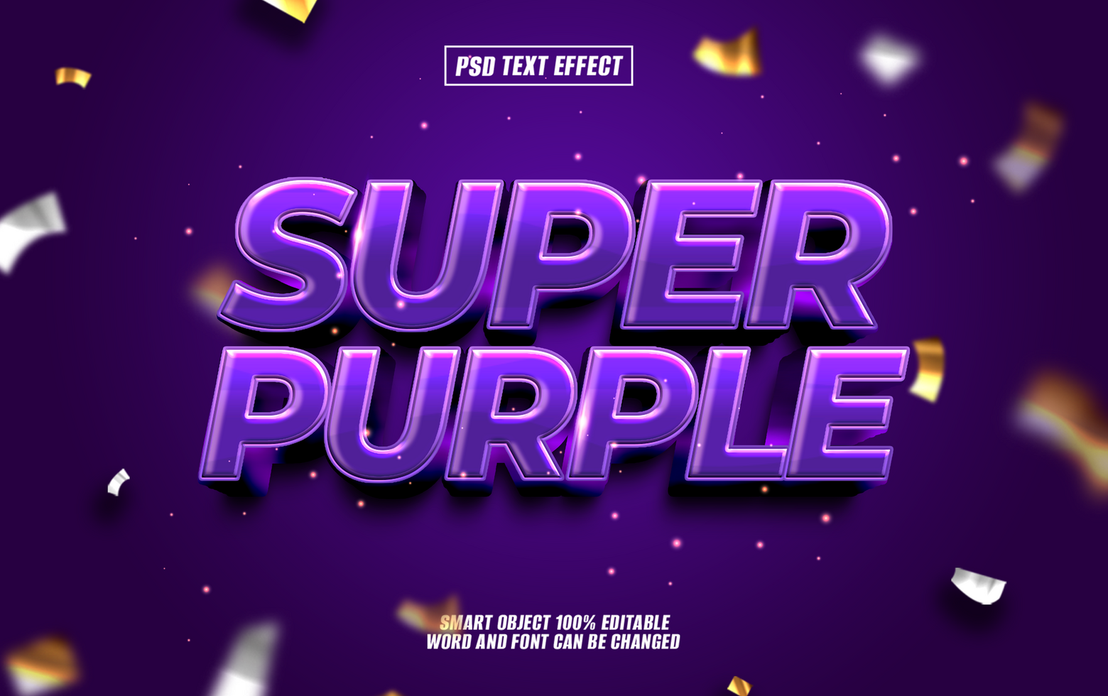 3D text effect, Super Purple, psd