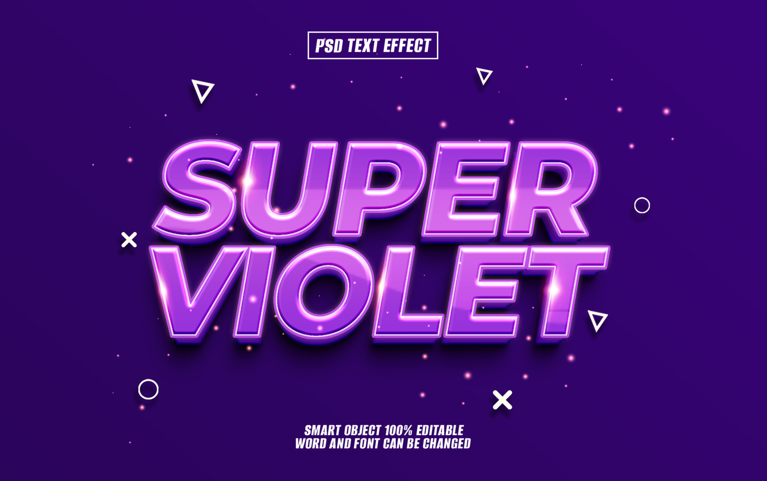 3D glossy purple text effect Super Violet on dark purple background. psd