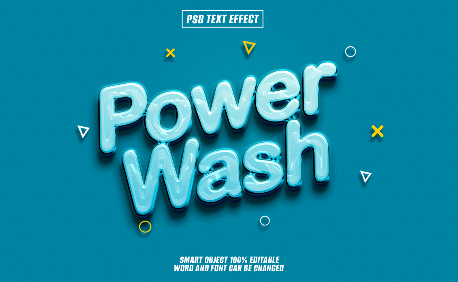 3D Text Effect Power Wash. psd