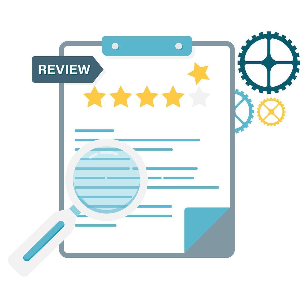 reviews and feedback, customer service illustration vector