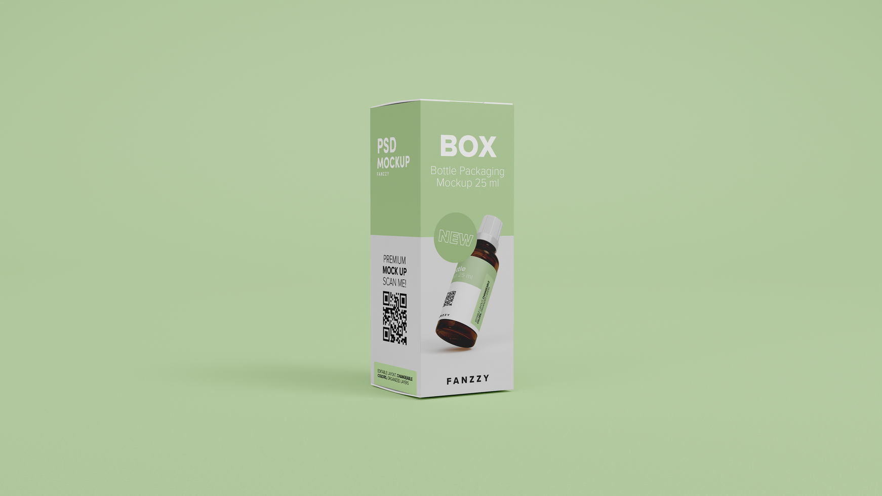 A box with a green lid and a green lid psd