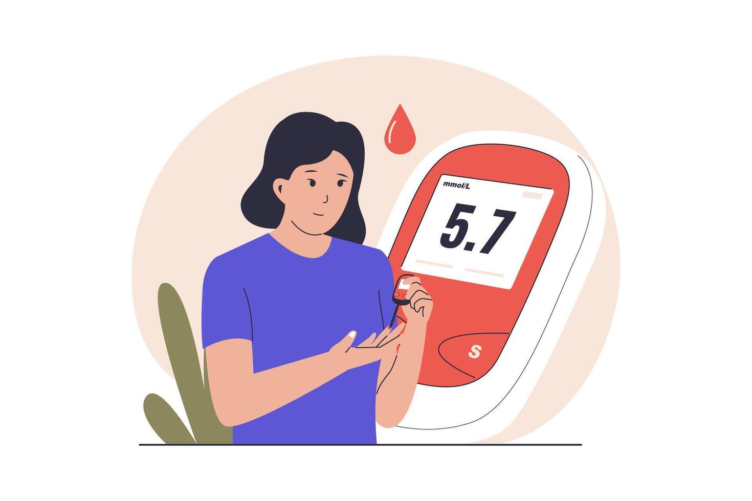 Illustration of measure diabetes concept vector