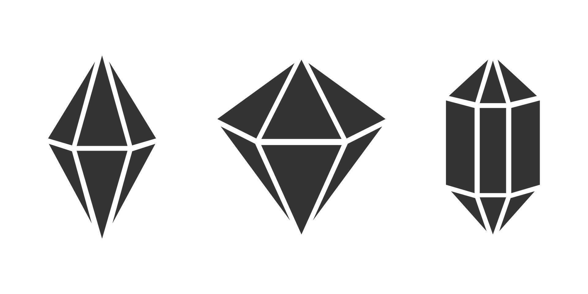 Set of diamonds in flat style vector