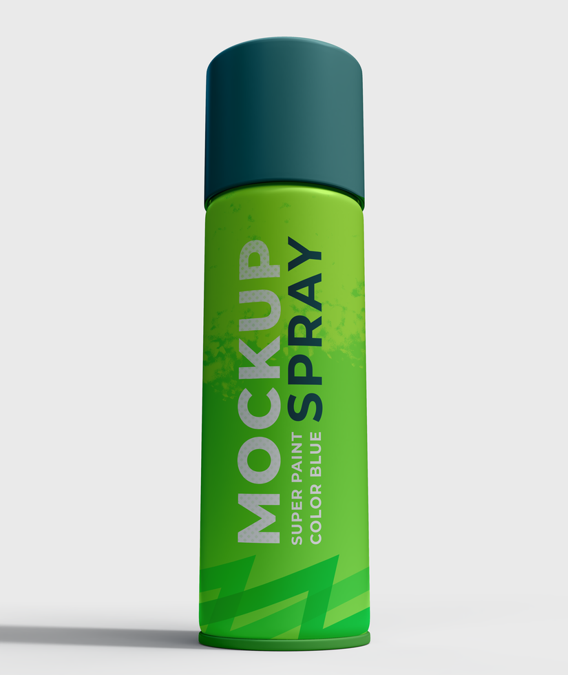 spray can mockup, bottom view psd