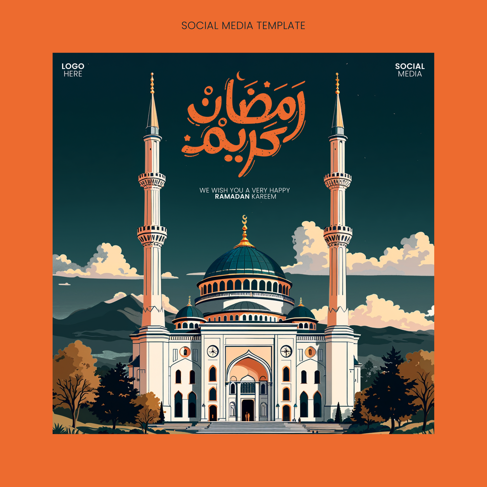 Stylish Islamic Social Media Graphic for Ramzan Kareem, Free Editable psd