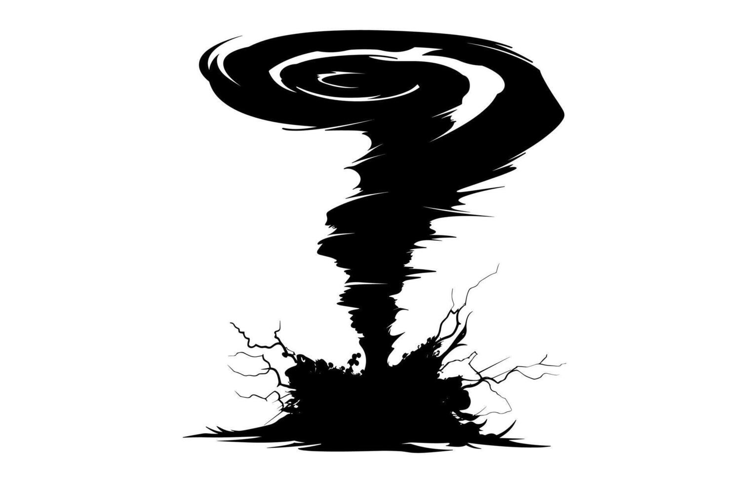 A Twister Silhouette isolated on white background vector