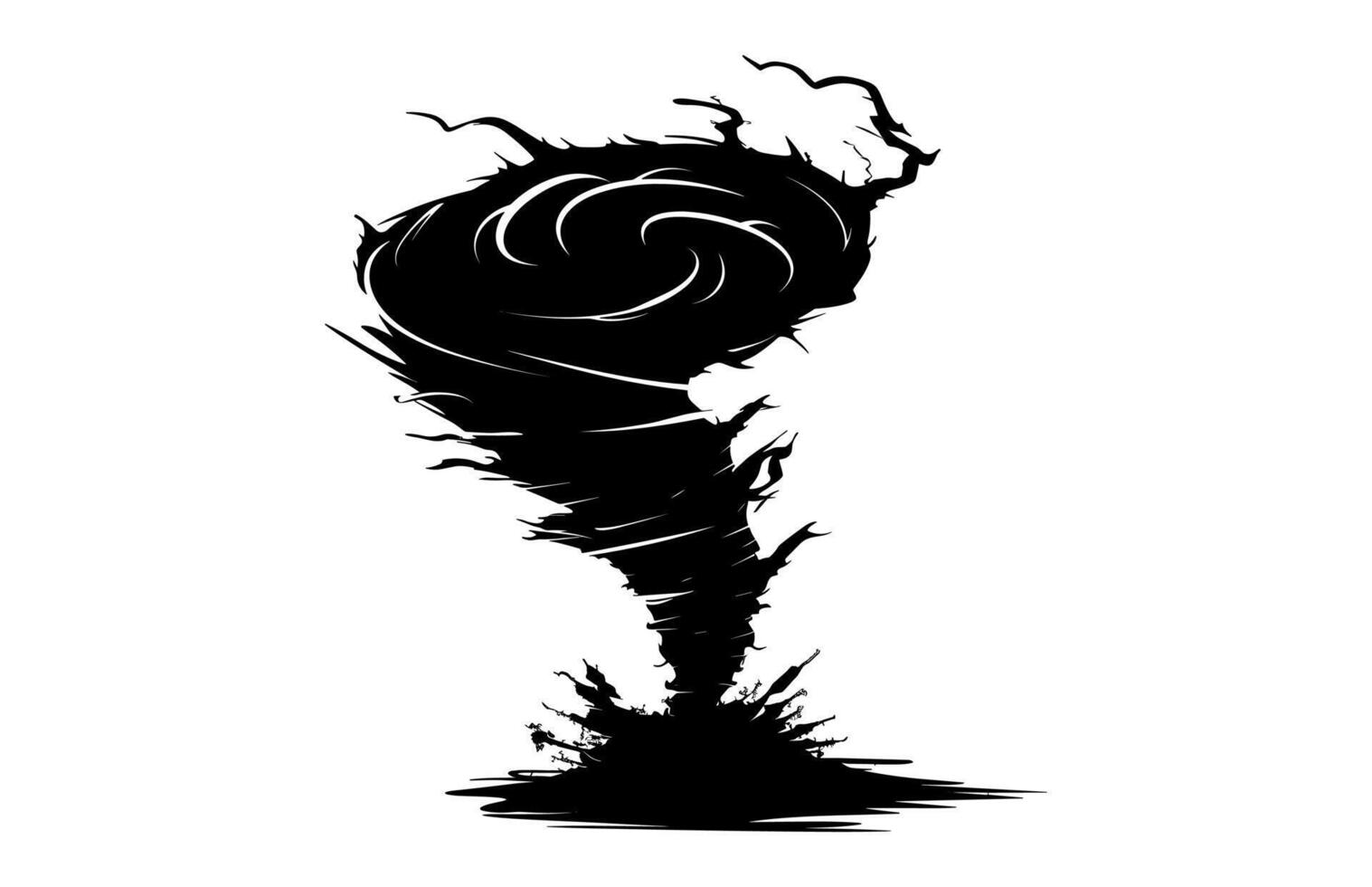 Twister Silhouette isolated on a white background vector