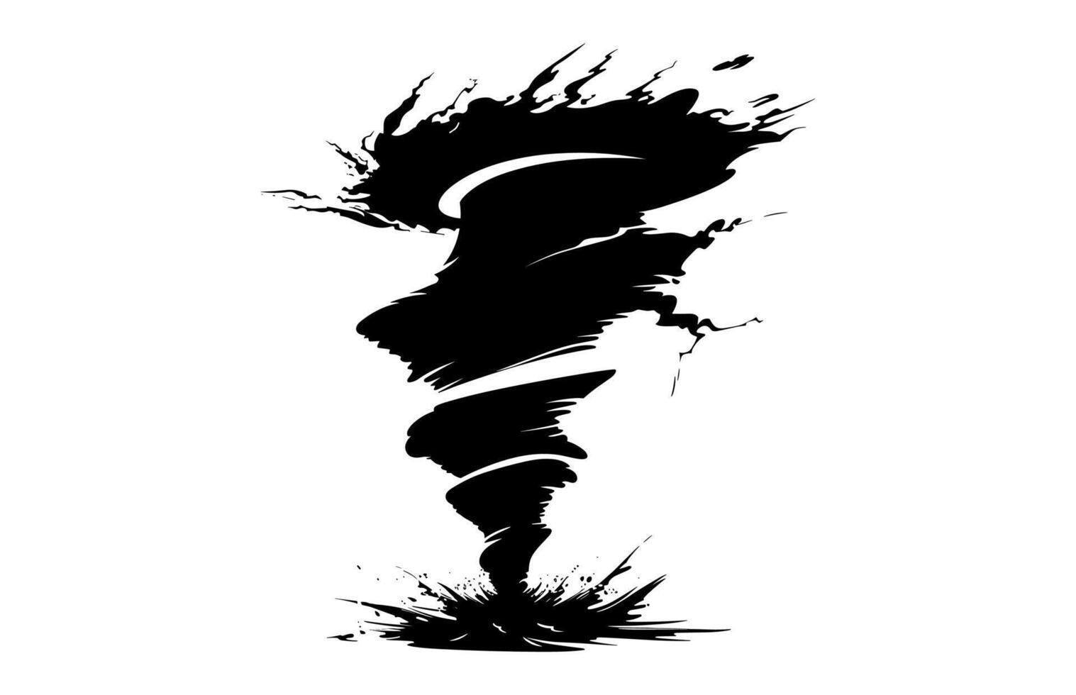 Tornado Silhouette Black Clipart vector