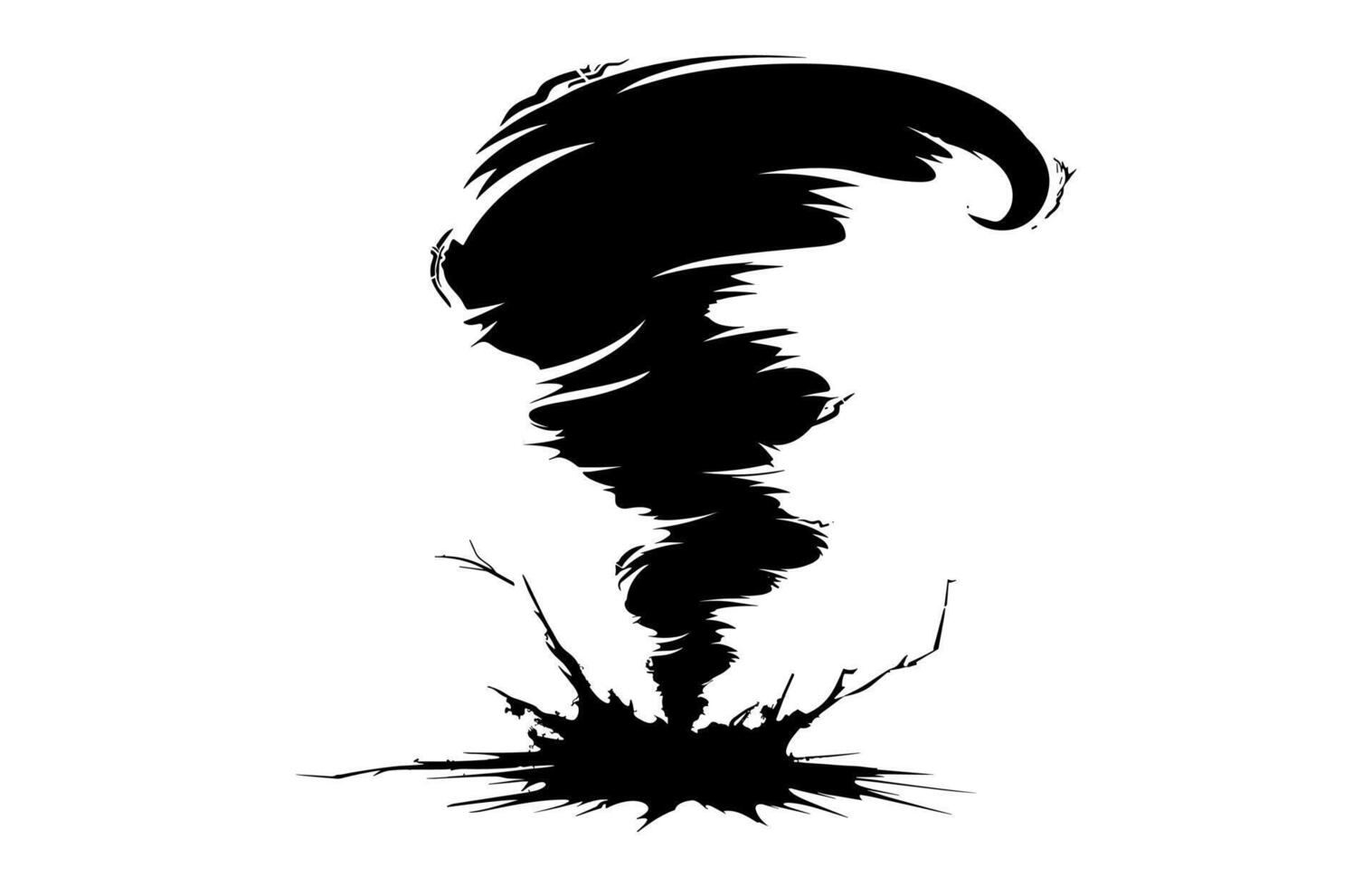 Twister Silhouette Clipart isolated on a white background vector