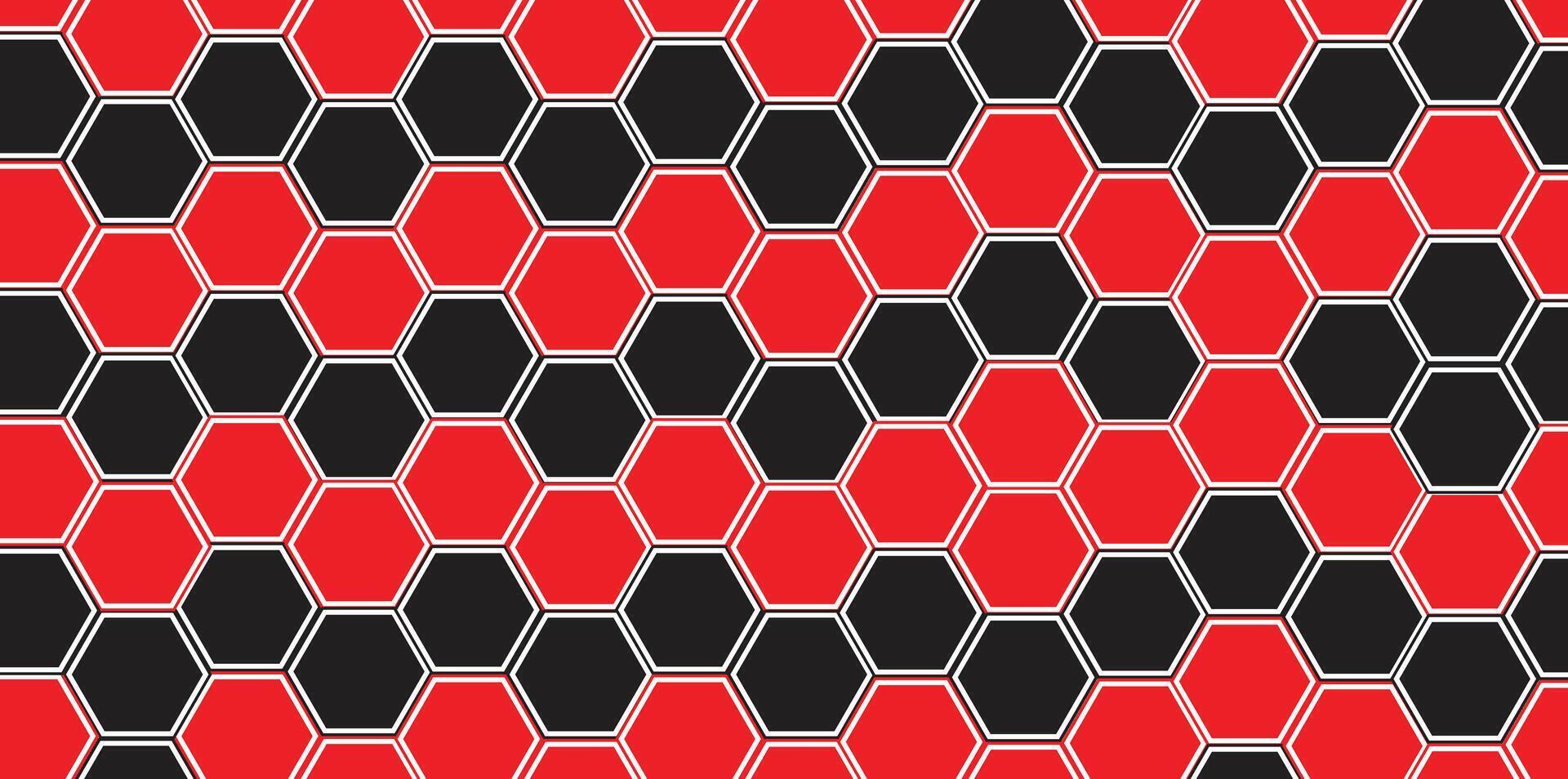 Modern Hexagonal Red and Black Pattern vector