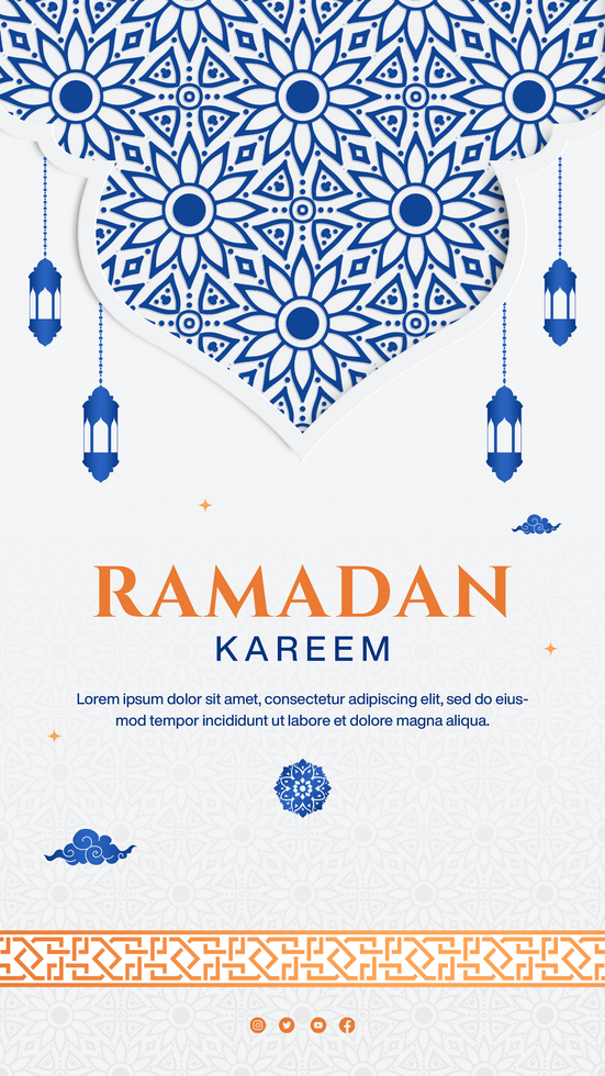 Ramadan Template Design Social Media Stories Islamic Background psd