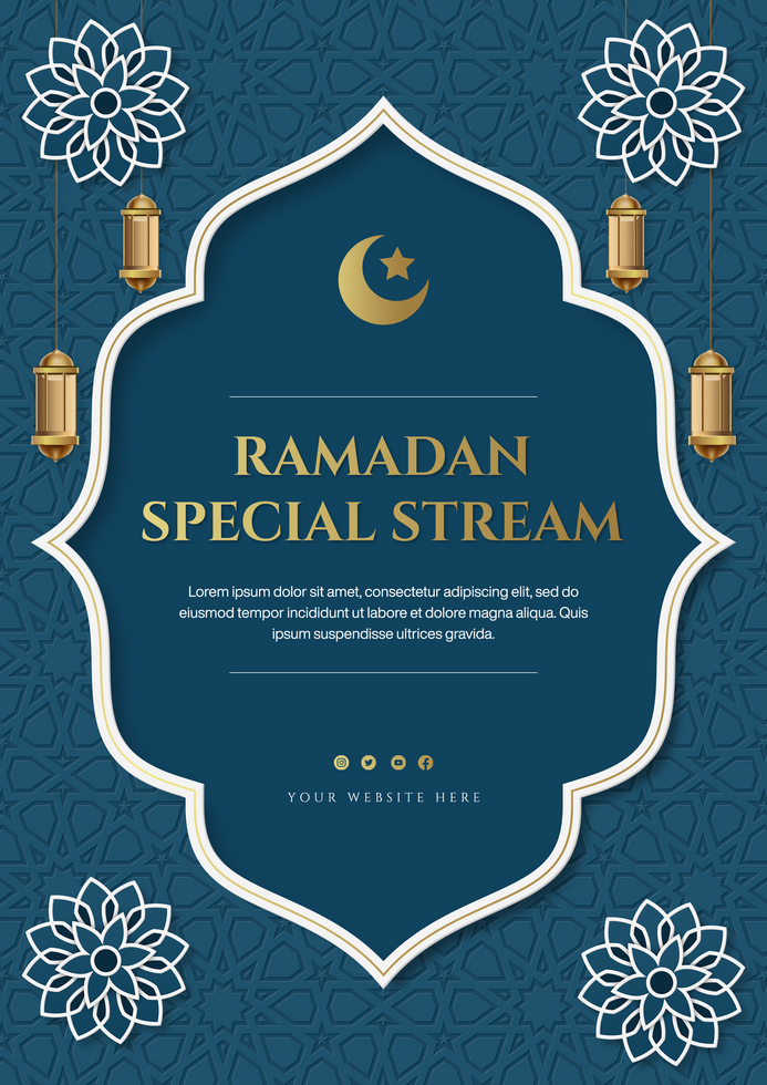 Islamic ramadan background template for flyer design psd