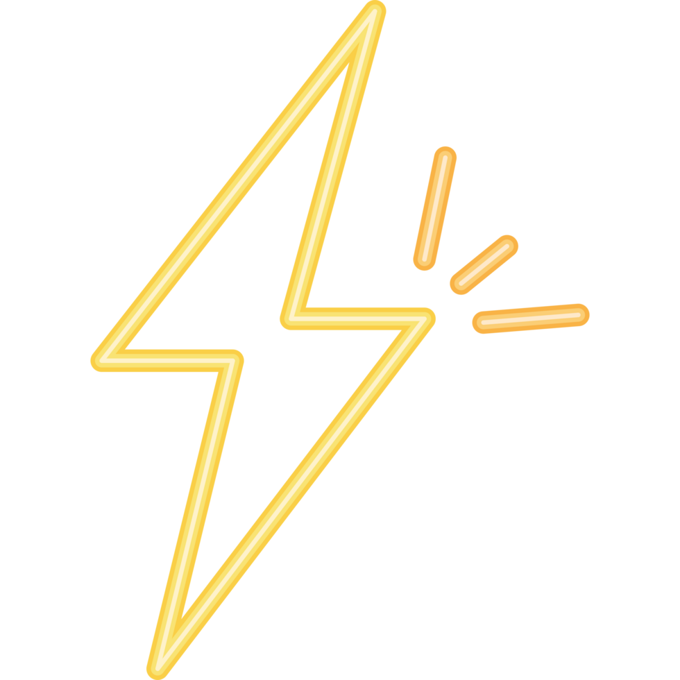 neon thunder sign icon isolated png