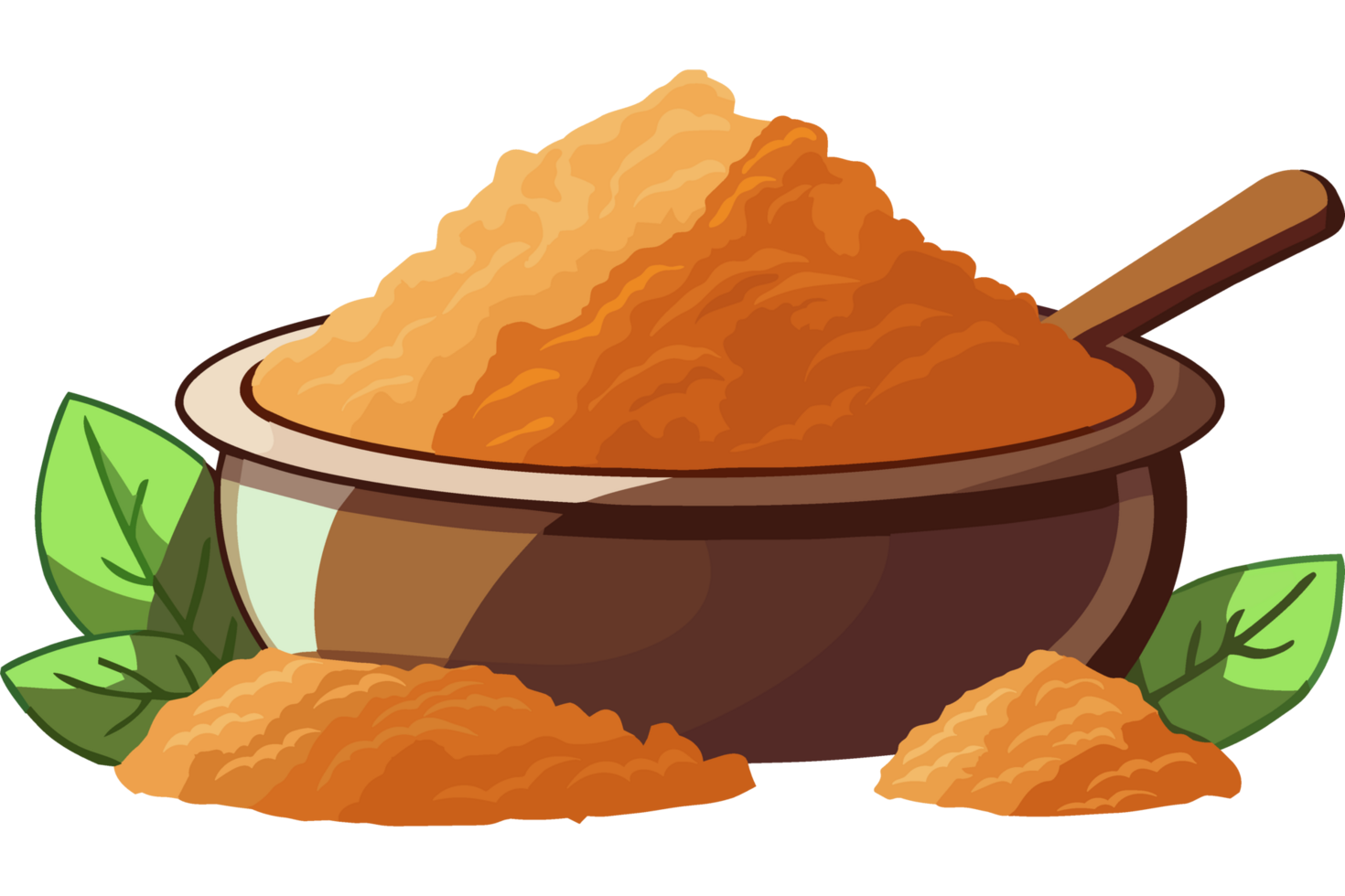 Fresh organic powder seasoning meal bowl icon isolated png