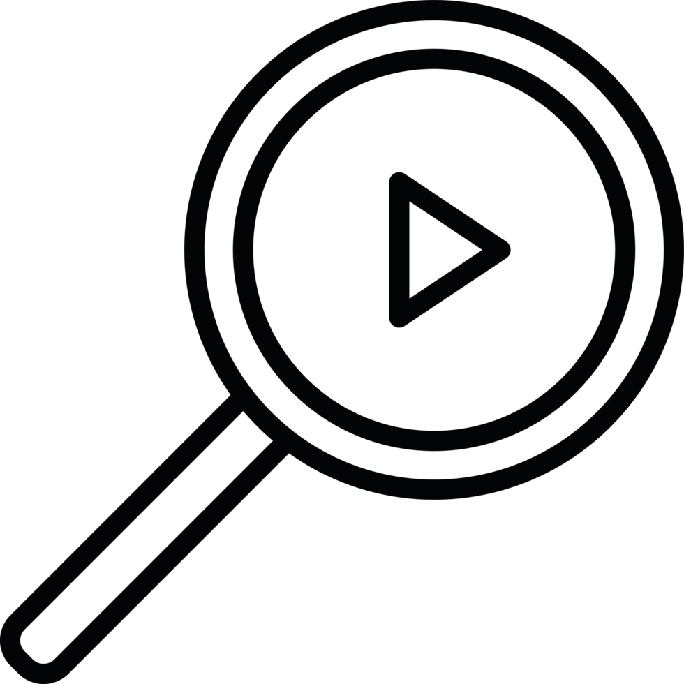 play content magnifier icon outline style png