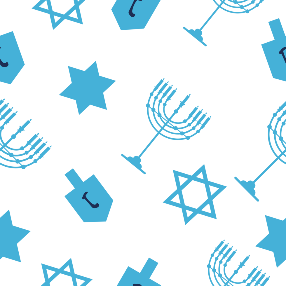 hanukkah background of menorah and dreidels isolated png