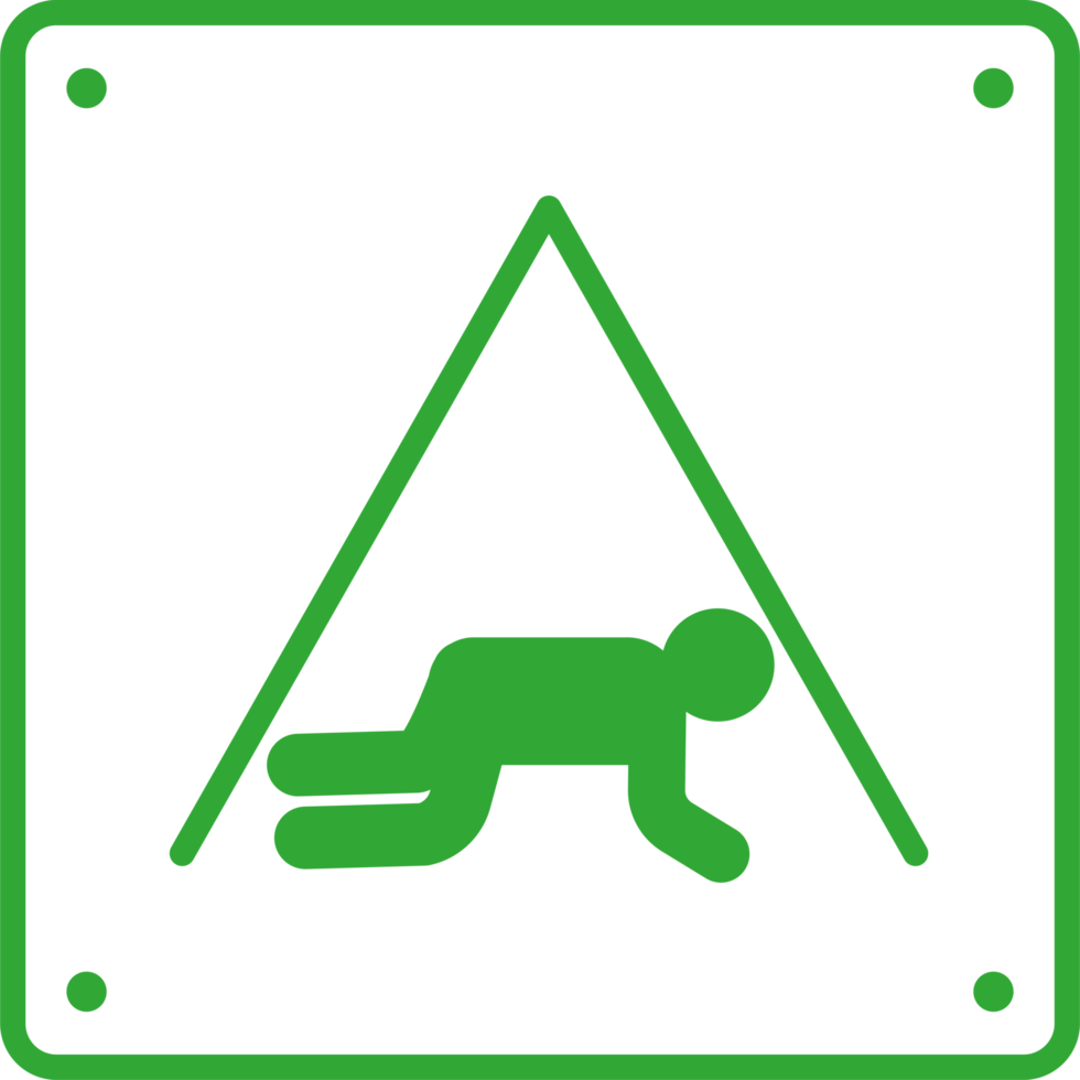 earthquake icon signal of crouch under something icon isolated png