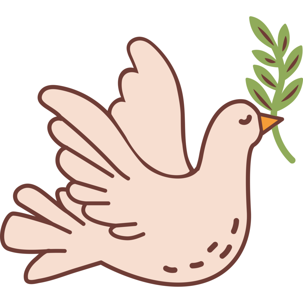white dove of peace with branch in beak png