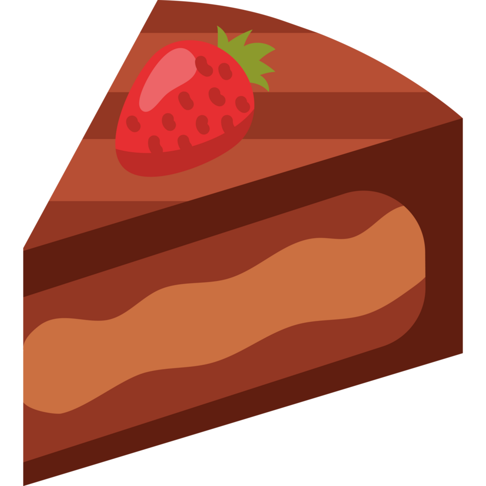 piece of chocolate cake with fruit png