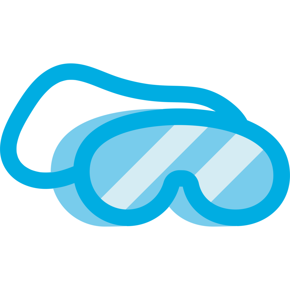 blue diving or snorkel mask png