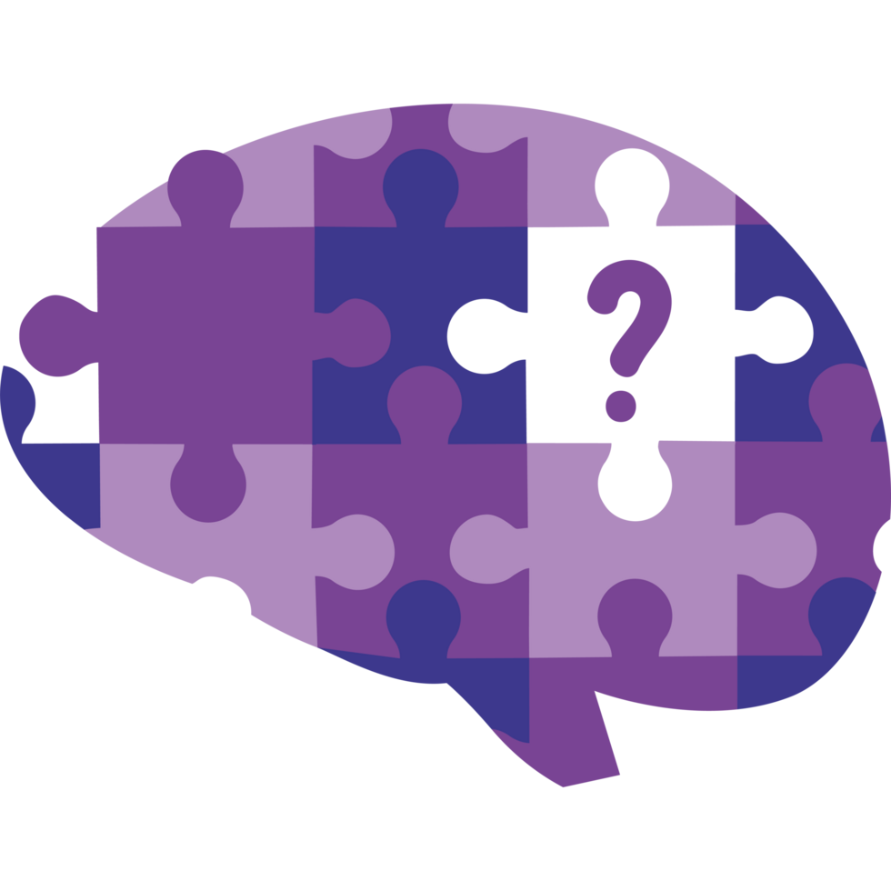 alzheimer purple human brain and puzzle piece png