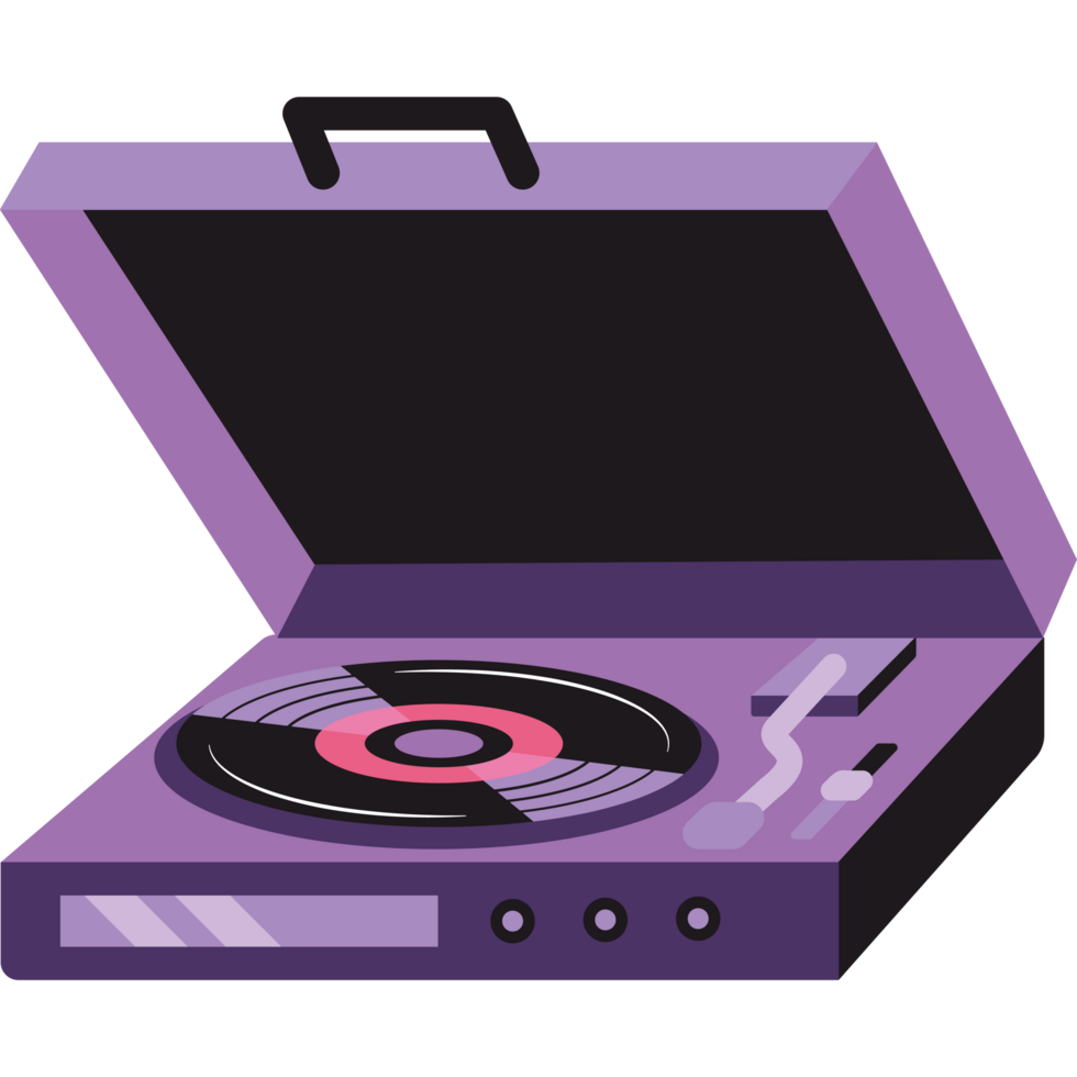 tape recorder for playing vinyl records retro png
