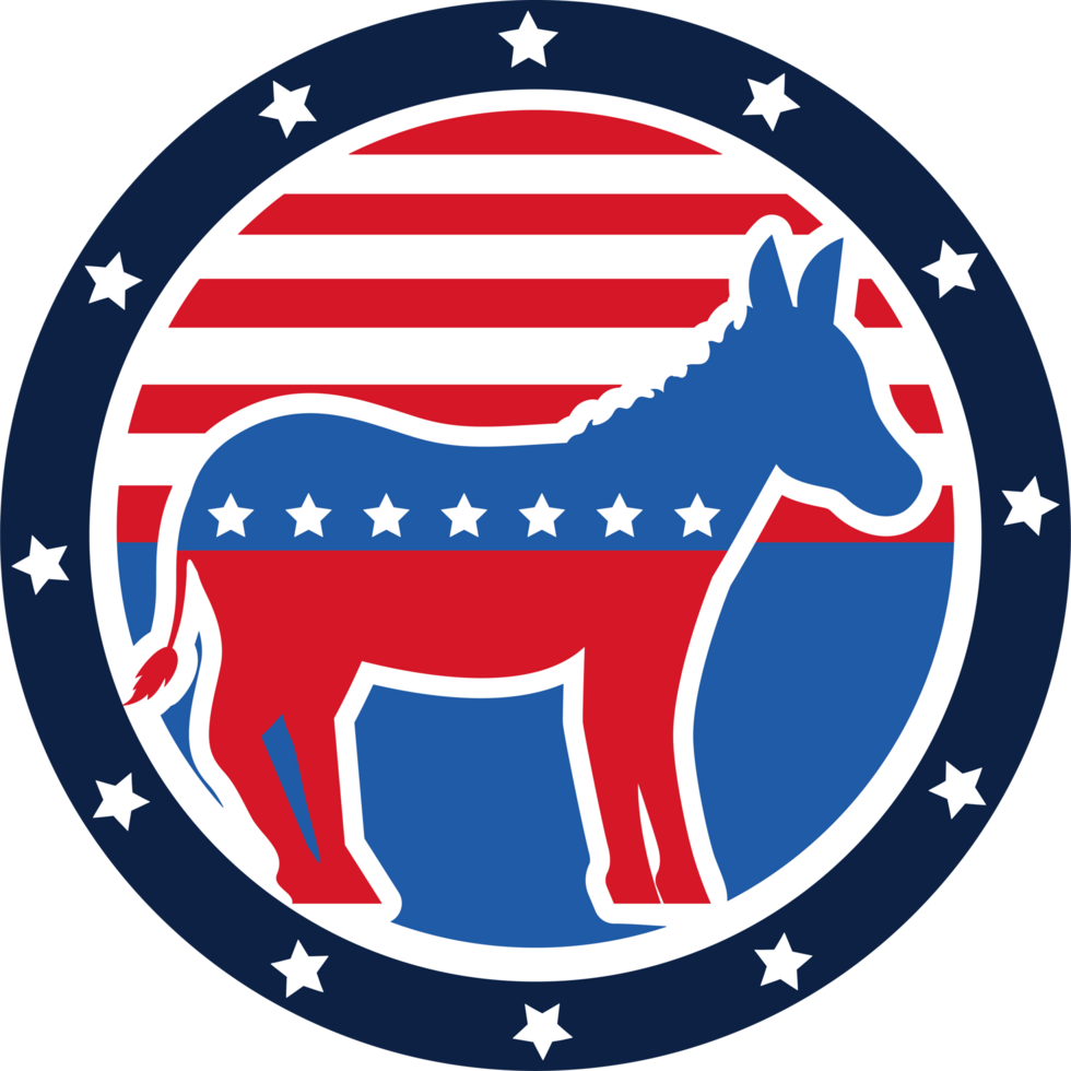 us elections democrats button with donkey png