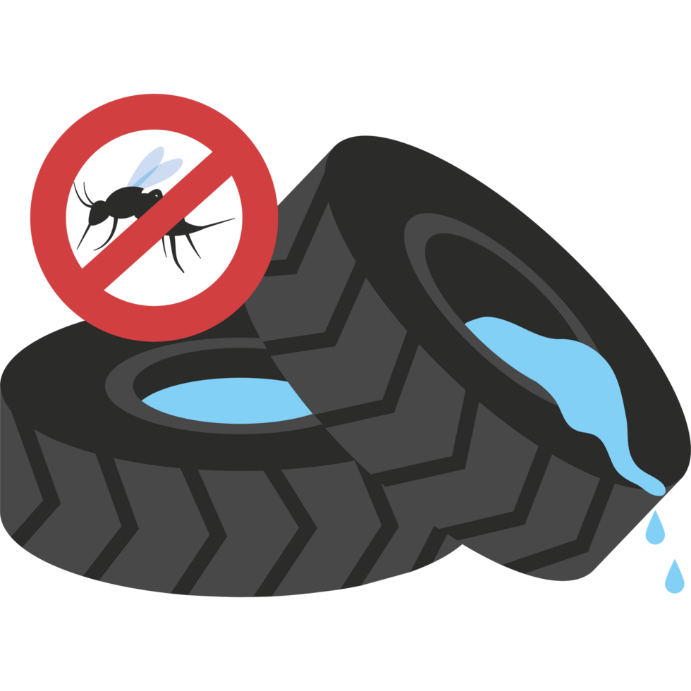 mosquito in rainwater in a tire groove png