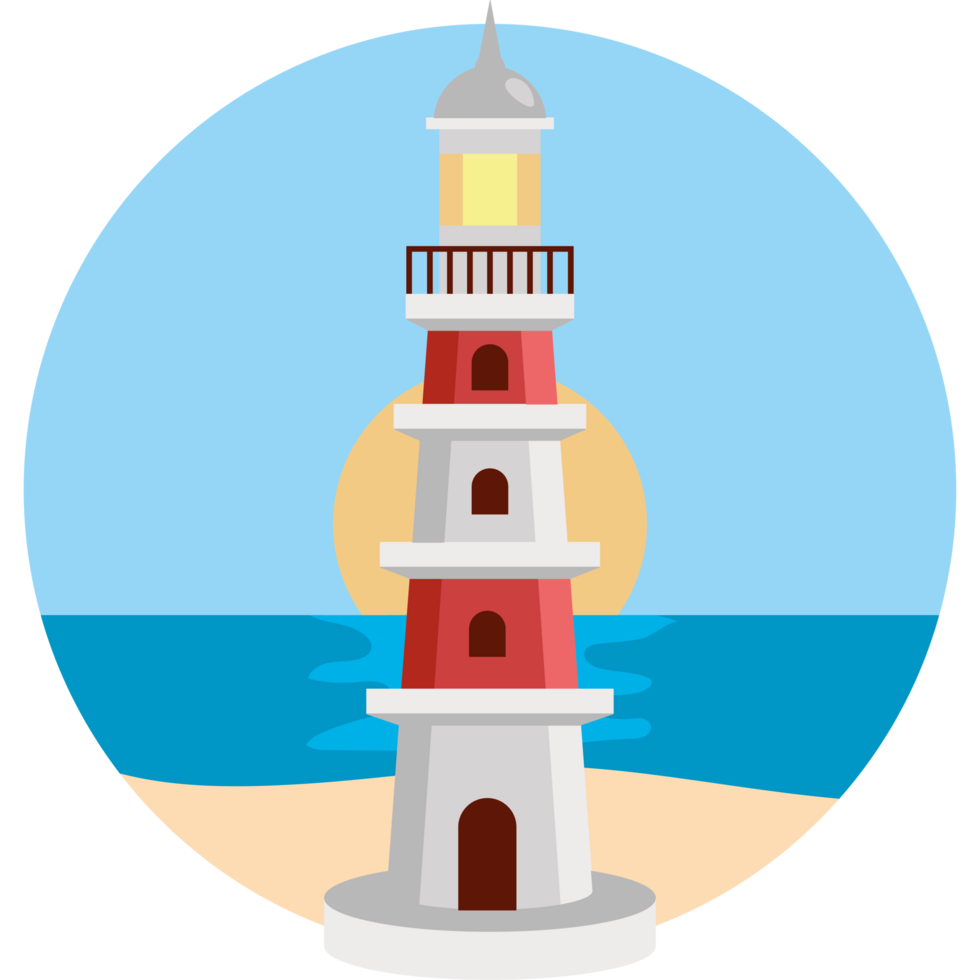 seascape with lighthouse architecture png
