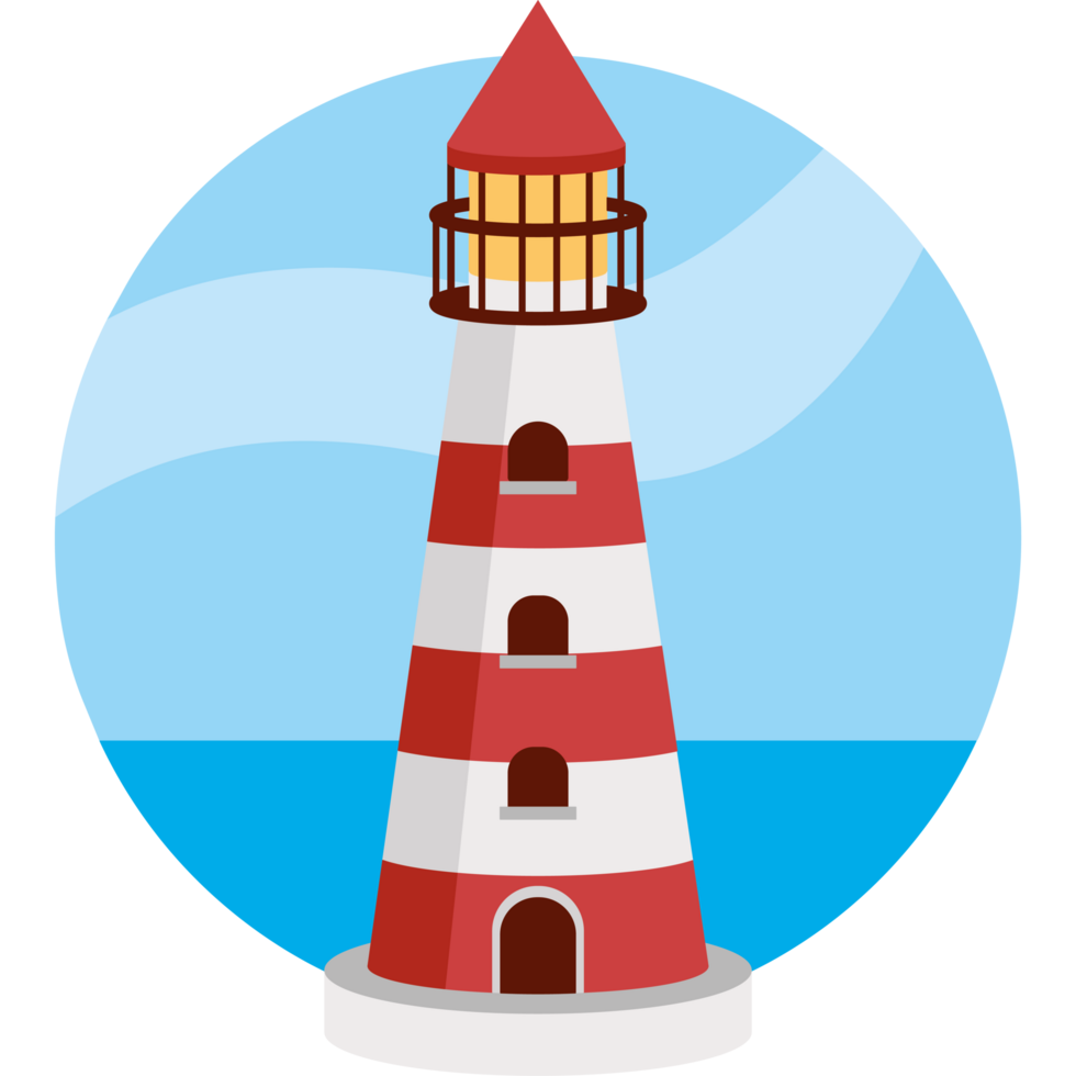 lighthouse building on sea island png