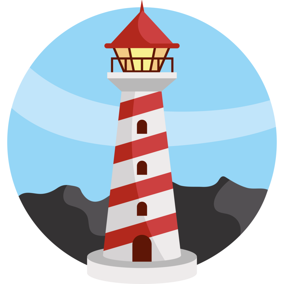 lighthouse on the rocks sea landscape png