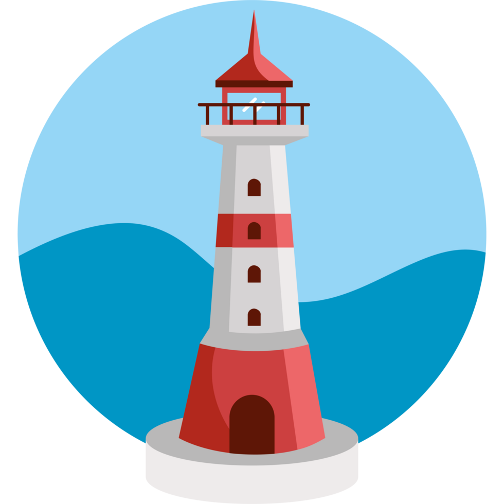 lighthouse with beacon red and white building png