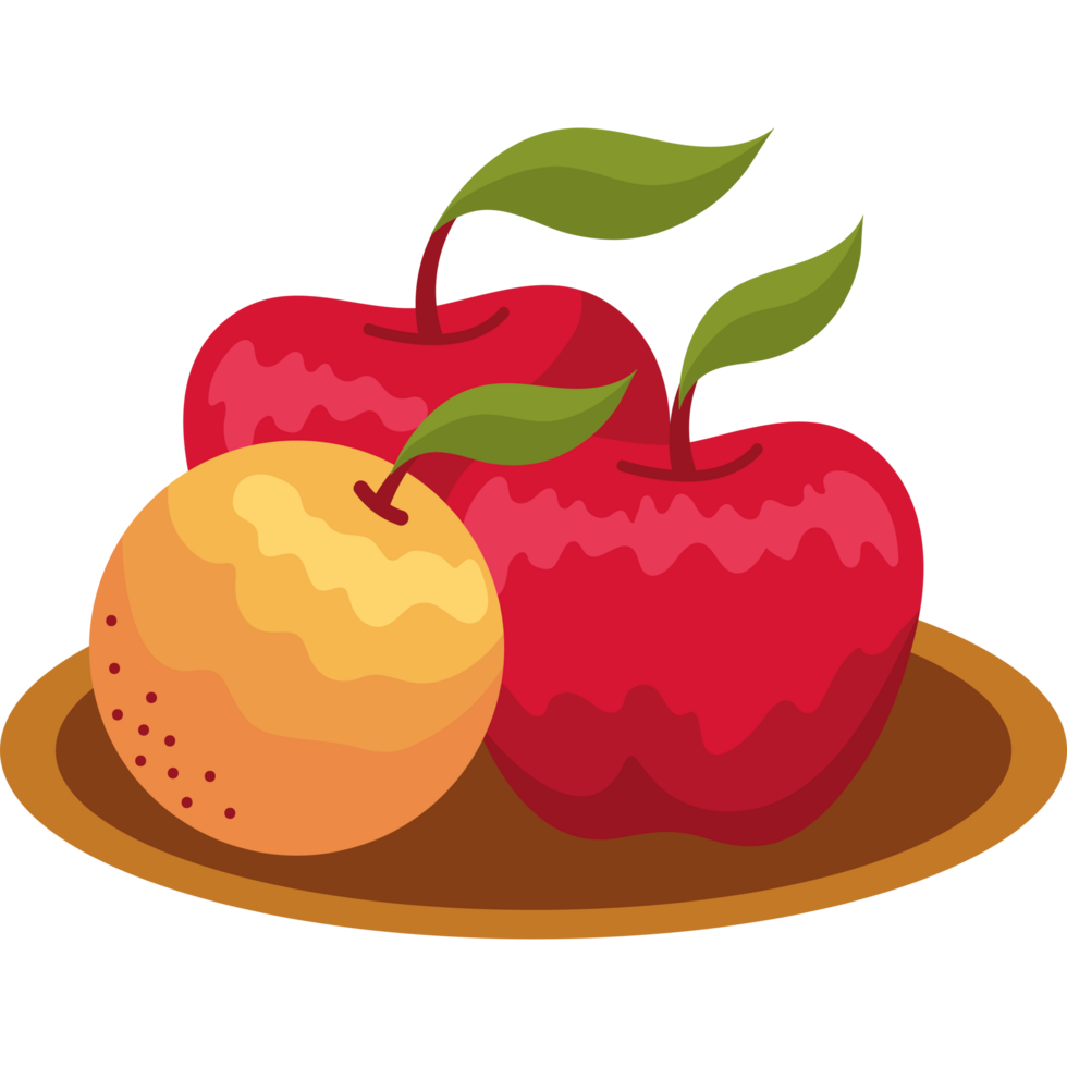 apples and orange on dish png