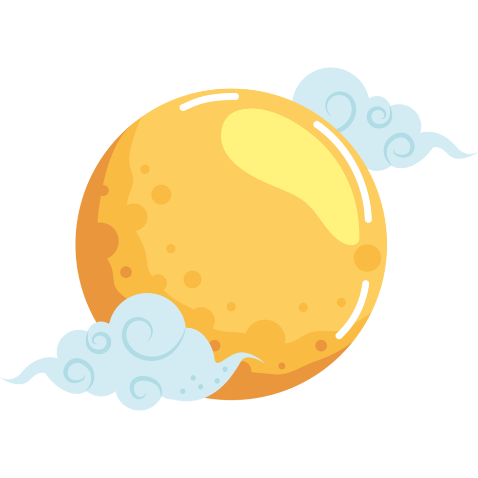 full moon and clouds chinese png