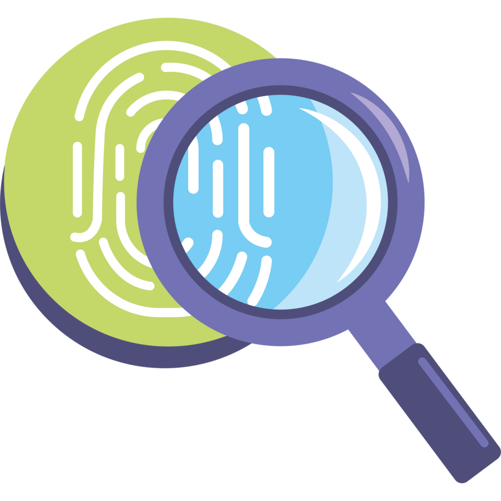 magnifying glass with fingerprint png
