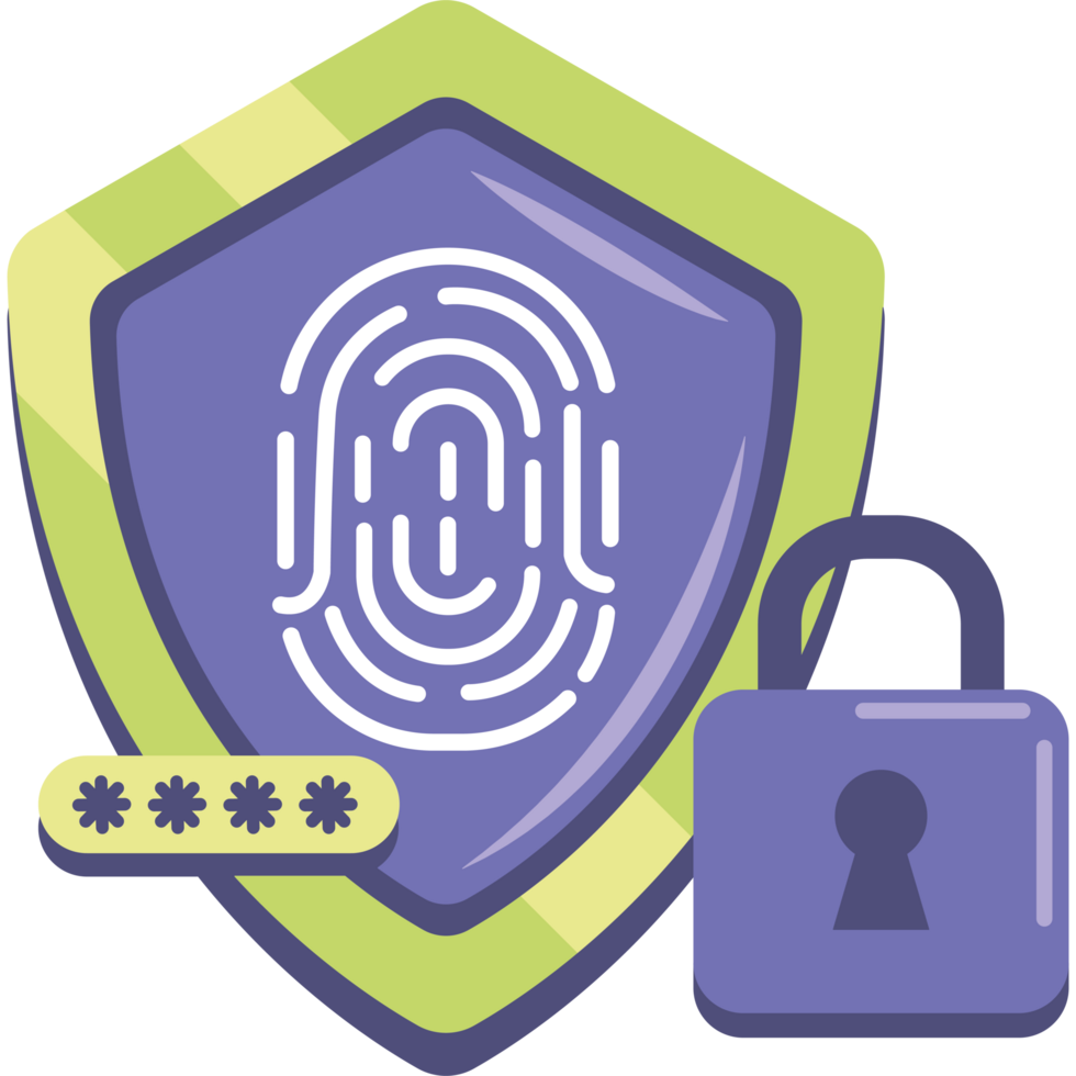 finger print security shield png
