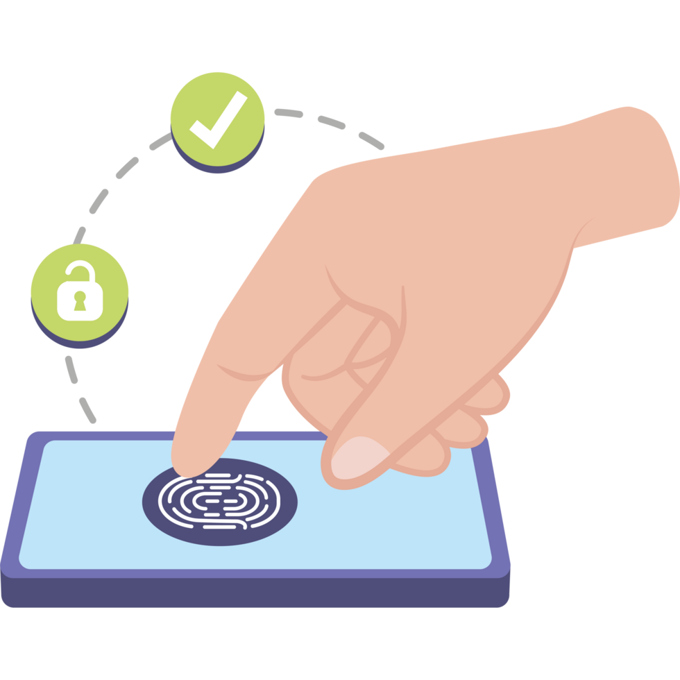 fingerprint access security on smartphone png