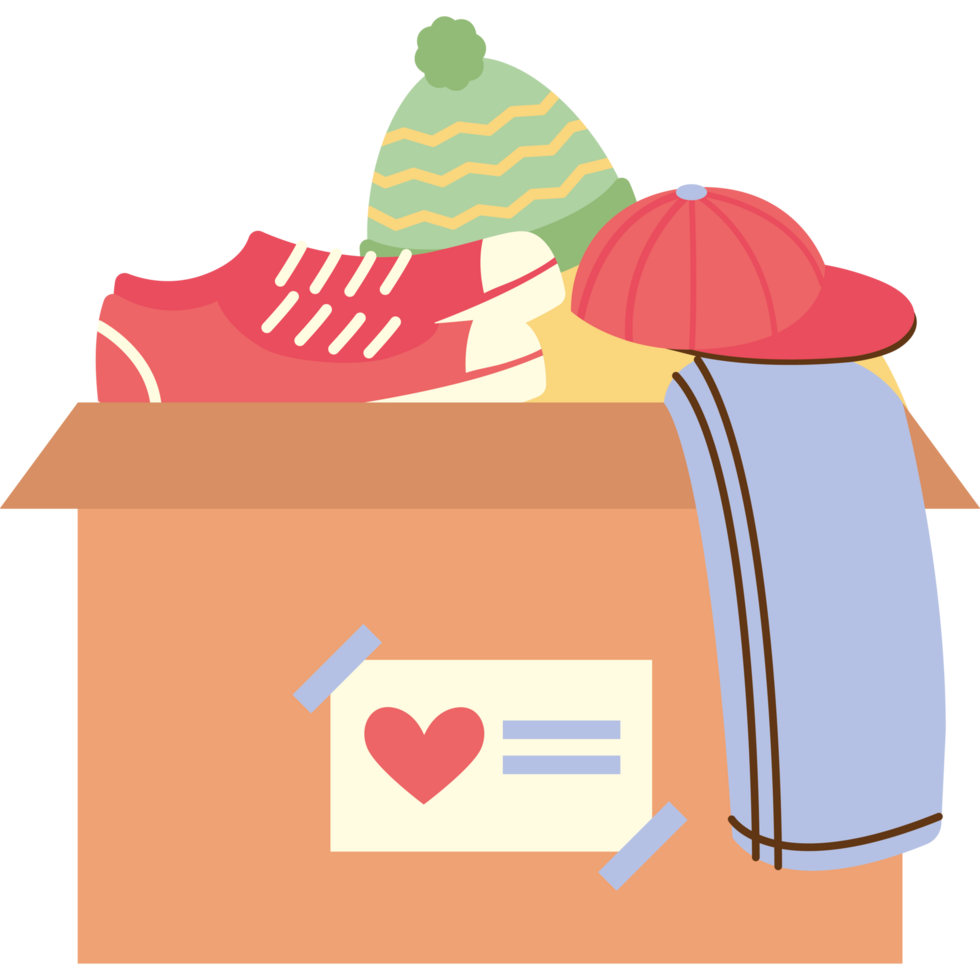 donation box full of clothes for charity png