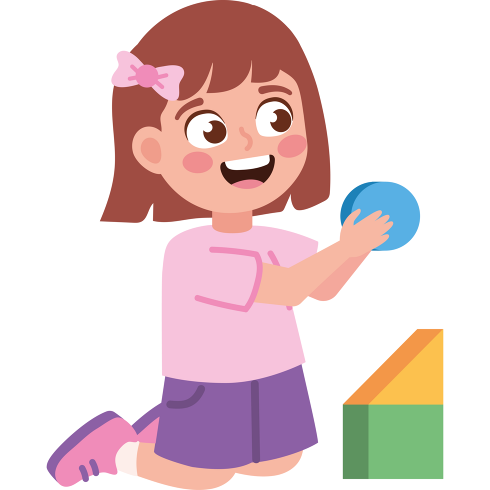 Karikatur Mädchen spielen mit lehrreich Spielzeuge png