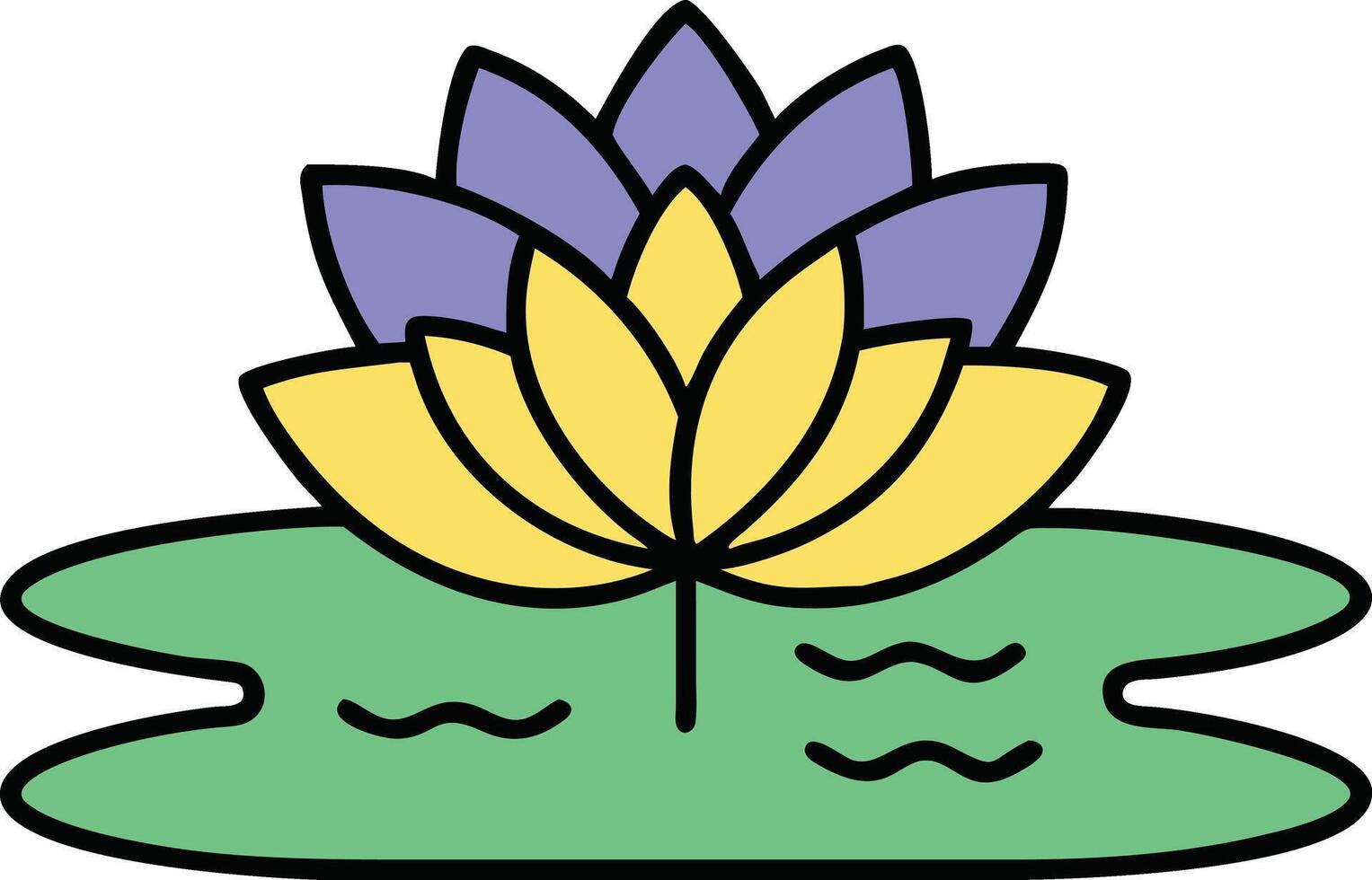 Water Lily Pond Colorful Aquatic Flower Bloom Illustration vector