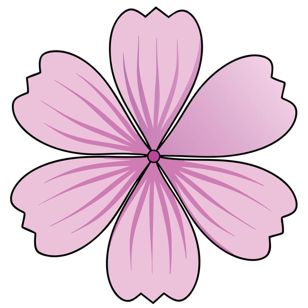Pink Flower Blossom Petals Illustration Graphic Design vector