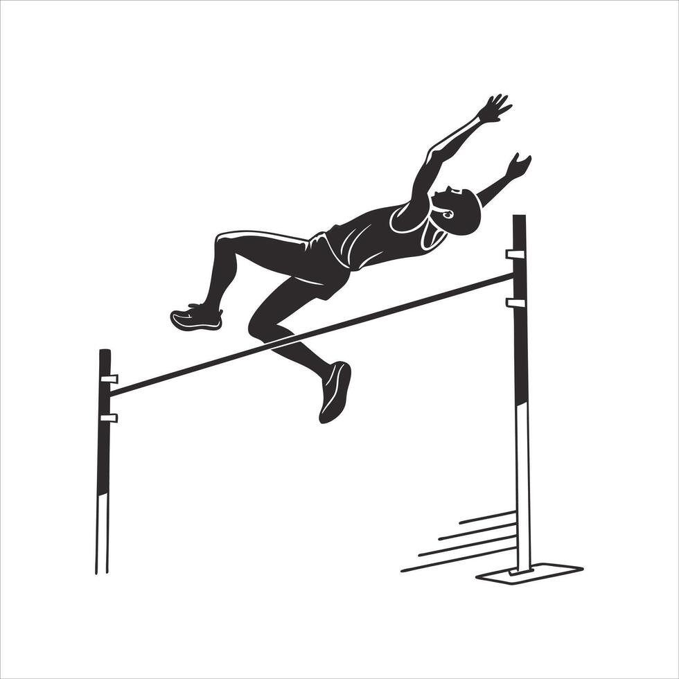 high jump logo symbol illustration vector