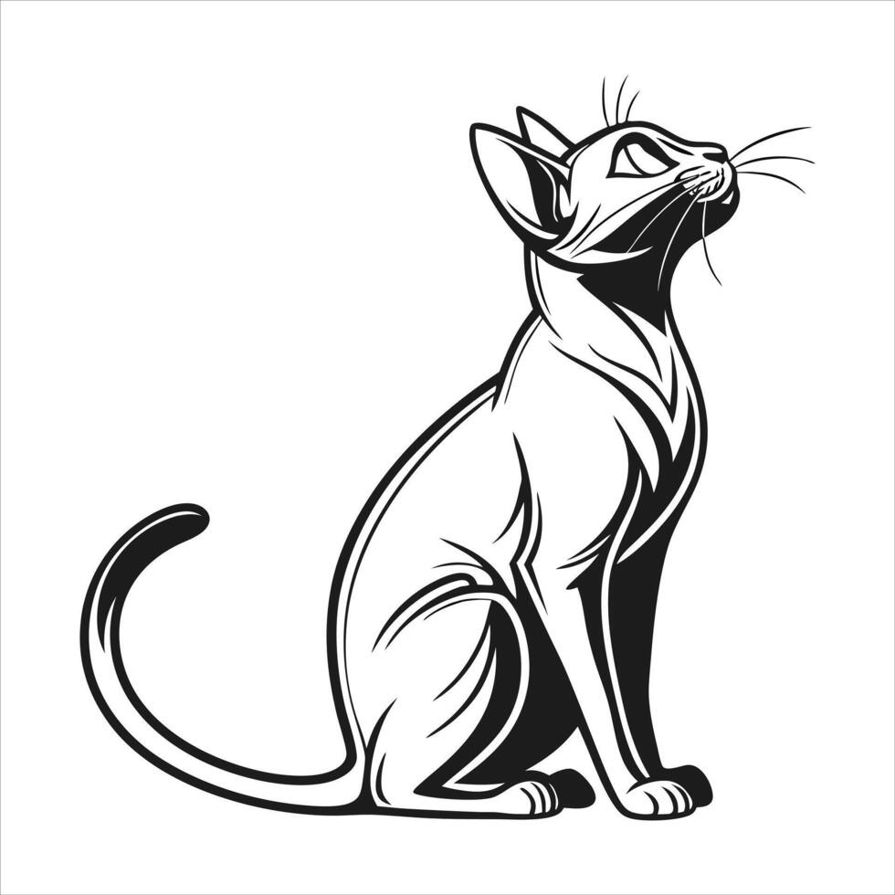 A Sleek Black Cat vector