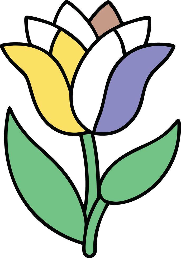 Colorful Spring Tulip Flower Illustration, Artistic Design vector