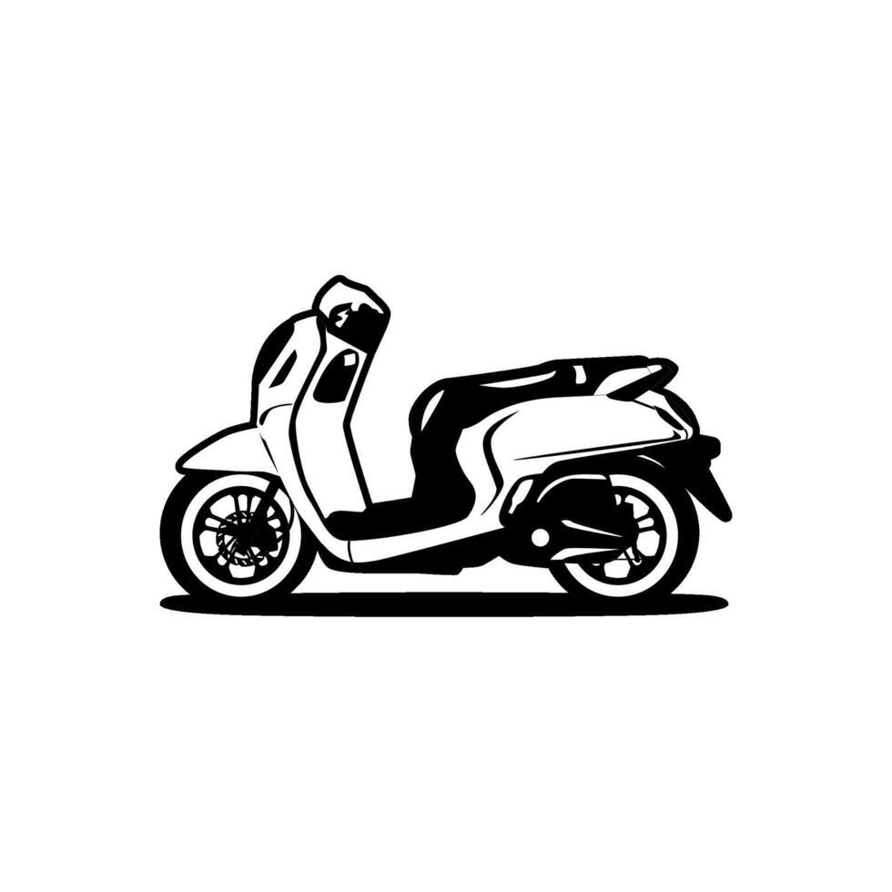 scooter automatic motorcycle monochrome vector