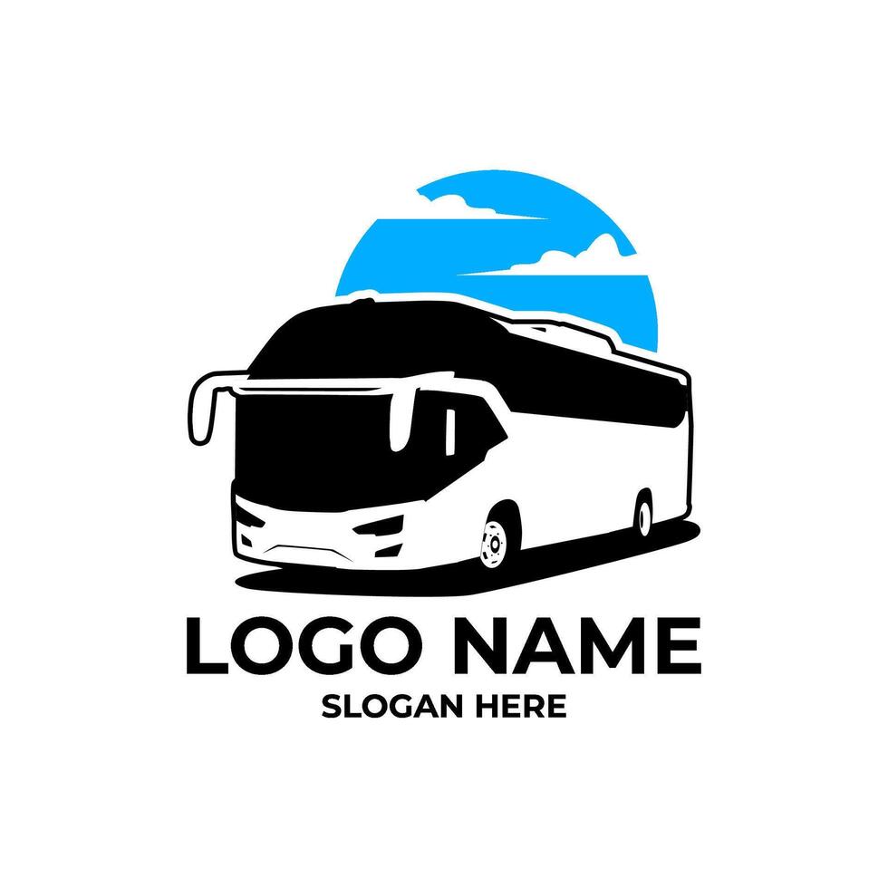 silhouette bus transportation logo illustration vector
