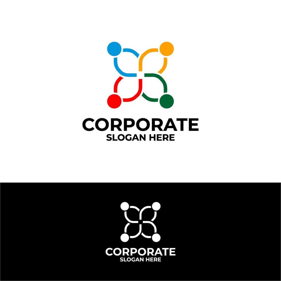 social people community logo design vector