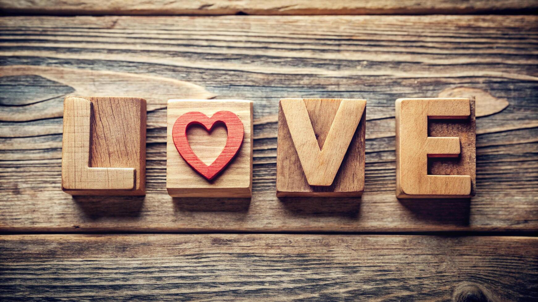 wooden letters spelling love photo