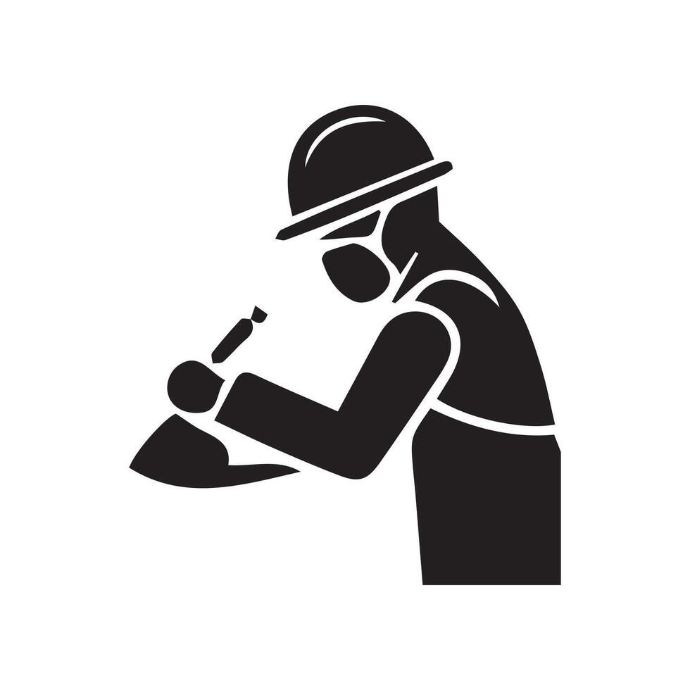 labor working silhouette design on a white background vector