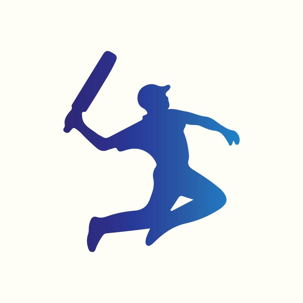 Creative of Cricket Players Silhouette design on a white background vector